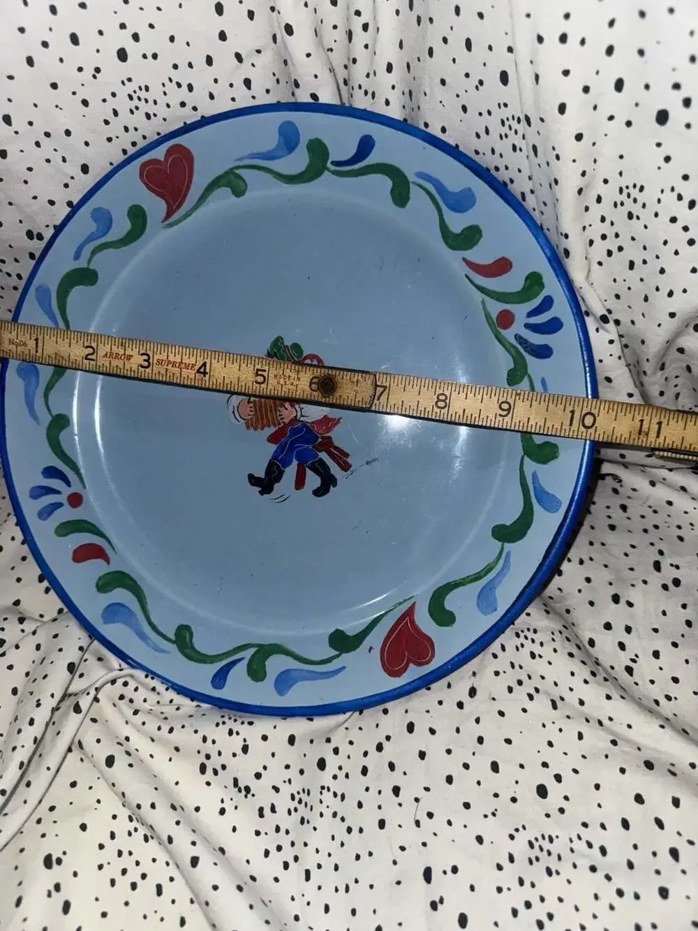 Vintage Santa Anita Ware Hand-Painted Folk Art Plate with Accordion Player